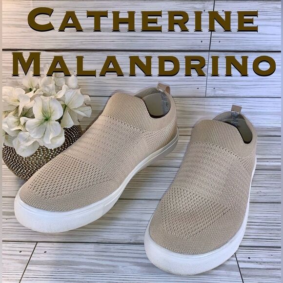 Catherine Malandrino Tan Reanie Low Knit Sneakers S:6 - Picture 1 of 10